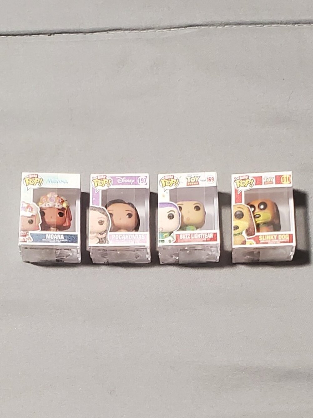 Funko Bitty Pops Mini (4) Slinky Dog Pocahontas Buzz Lightyear Moana Disney NEW!